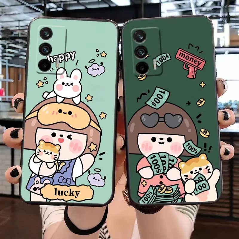 

Case For OPPO Realme GT 2 Pro Master NARZO 50 50I 50A 5G C35 C33 C31 C30 C30S C21 C21Y C20 C15 C12 Case Cartoon Little Rich Lady