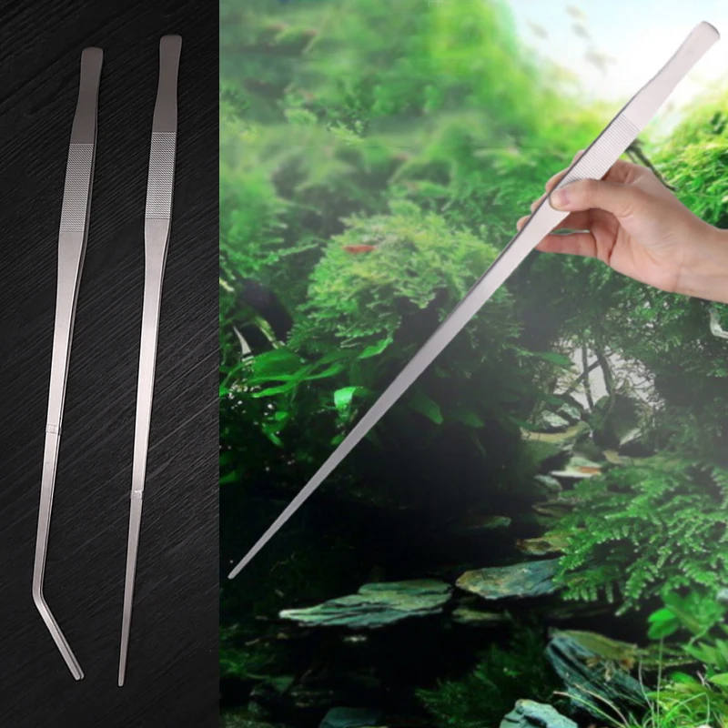 

Super Thick Aquarium Stainless Steel Tweezers Straight Elbow Coral Water Grass Clip Pet Shrimp Reef Tweezers Fish Tank Cleaner