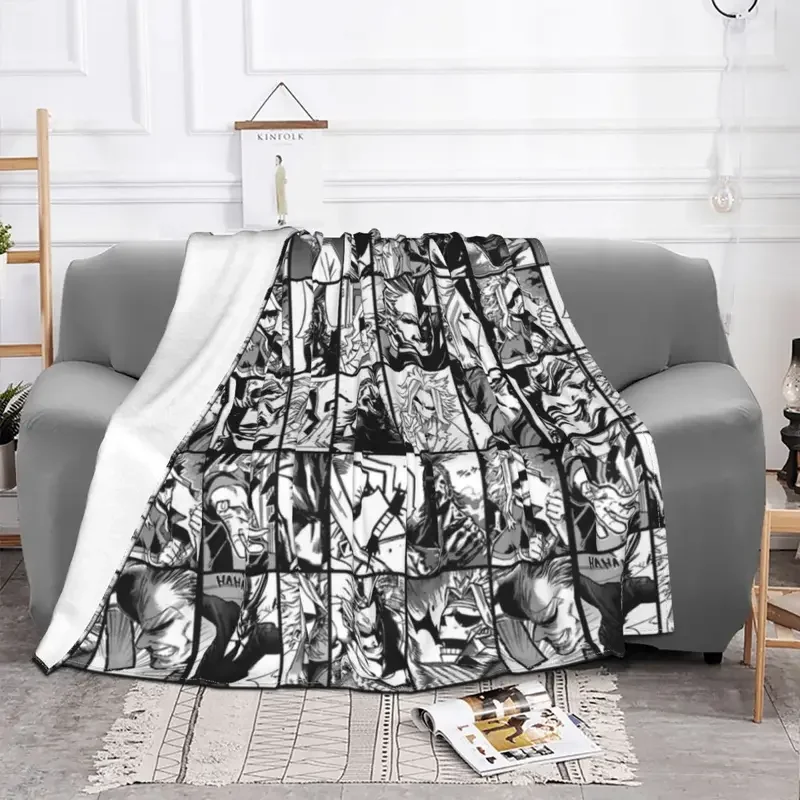 Флисовые одеяла с коллажем Моя геройская Академия покрывала тошинори Яги для