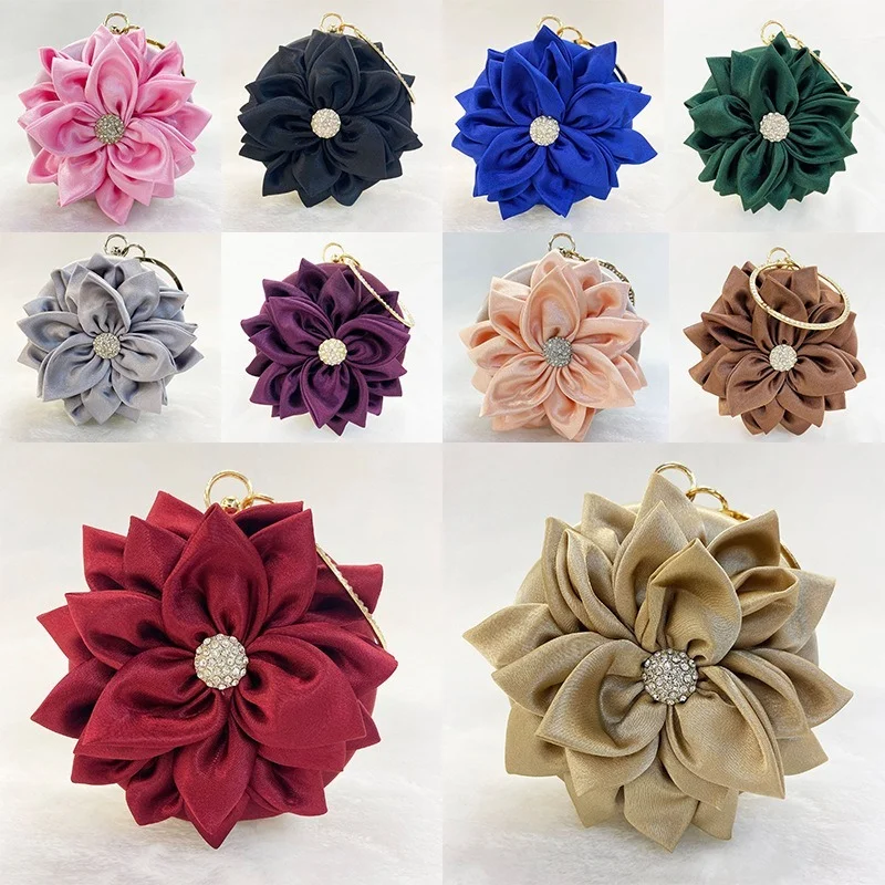 Новинка 2022 Литературная Ретро сумка вечерняя красная Цветочная Шелковый Круглый