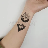 tattoo sticker sun mountain planet forest tree moon triangle water transfer temporary fake tatto flash tatoo for kid girl men