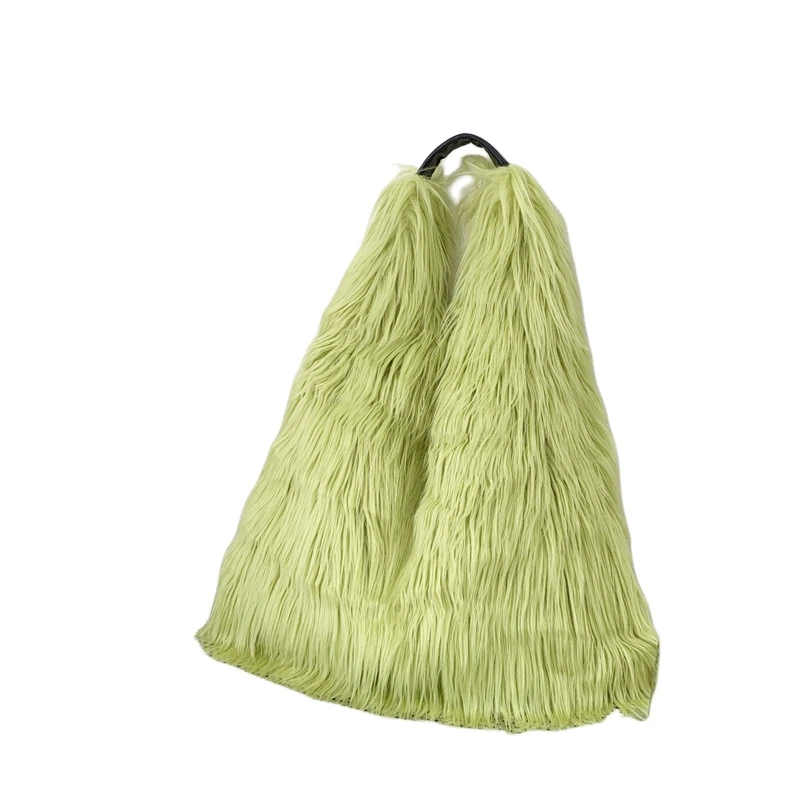 Winter Fashion Faux Fur Bag Large Capacity Long Plush Furry Shoulder Bag Y2K Solid Color Soft Warm Tote Bag  Bolsa Feminina 2023