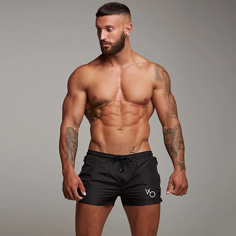 

Шорты мужские быстросохнущие, пляжная одежда, тренировочные спортивные штаны для бега, фитнеса, повседневные спортивные эластичные мужски...