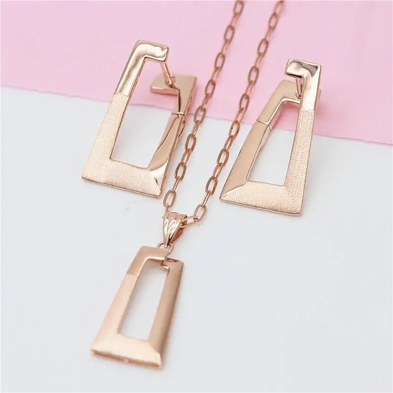 

Russian Purple Gold European Fashion Personalized Set Rose Gold New Product for Girlfriend Women Jewelry Silver Necklace