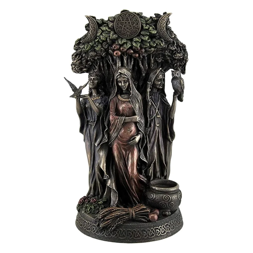 

Greek Religion Celtic Dandu Triple Goddess Resin Art Figurine Ancient Greek Religious Hecate Home Room Decoration Accessories