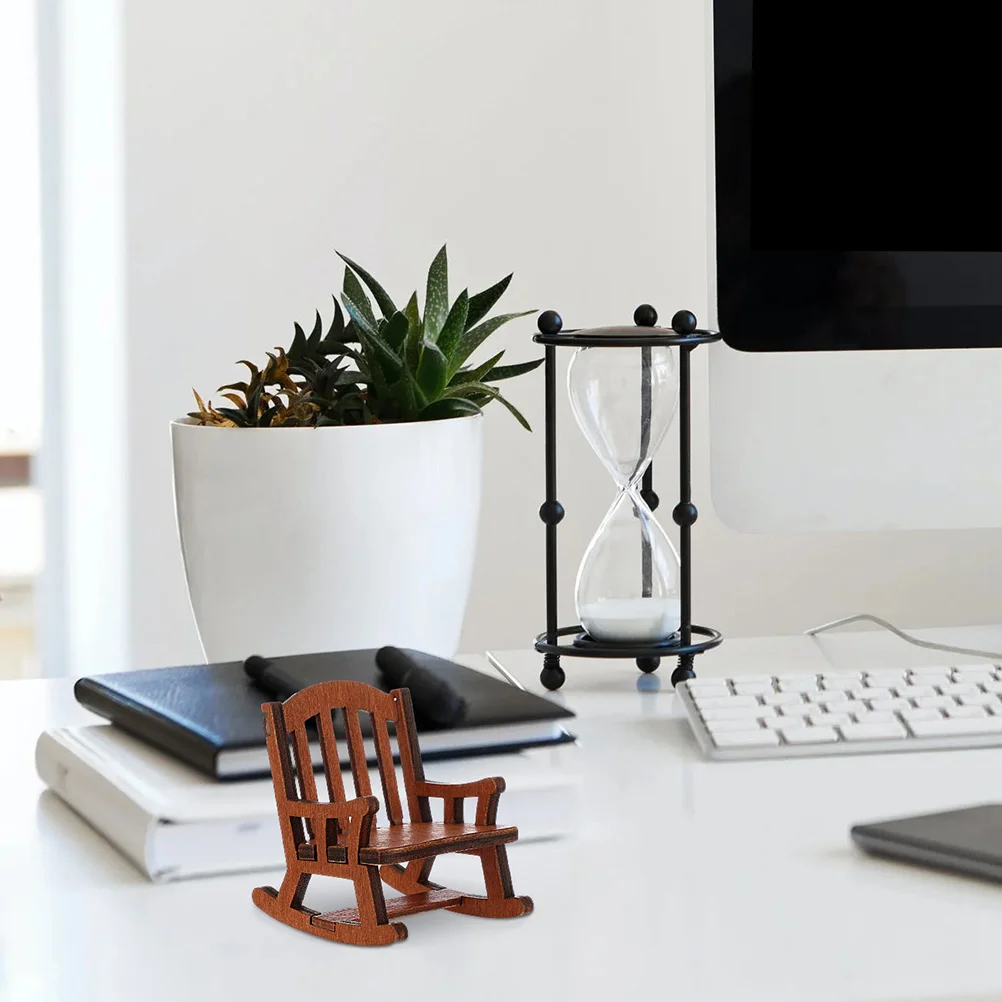 

Doll House Wooden Chairs Christmas Dollhouse Model Chairs Mini Dollhouse Wooden Rocking Chairs Dollhouse Furniture