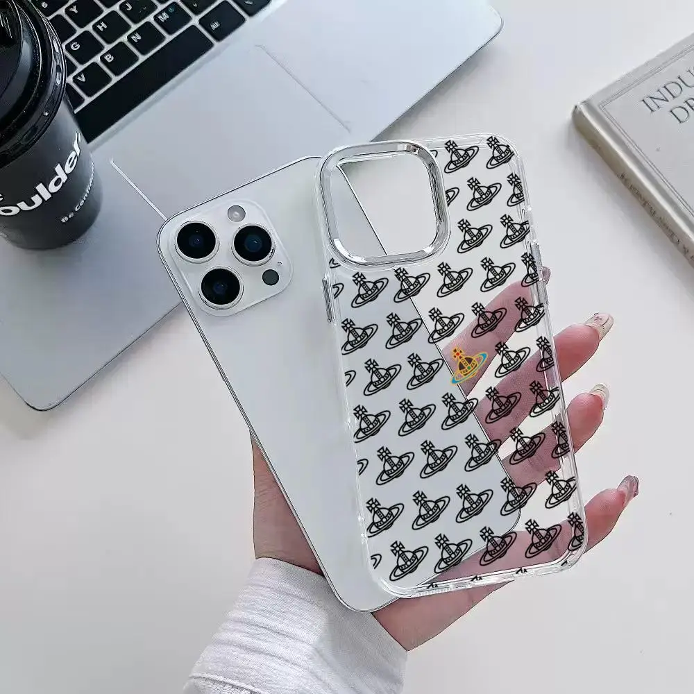 Чехол для телефона V-Vivienne-w-Westwood для iPhone 17 Air 16 15 14 Plus 13 12 11 Pro Max 16e, противоударный, прозрачный, с HD-защитой задней панели (art.: 3920db2f1887e) - 3920db2f1887e
