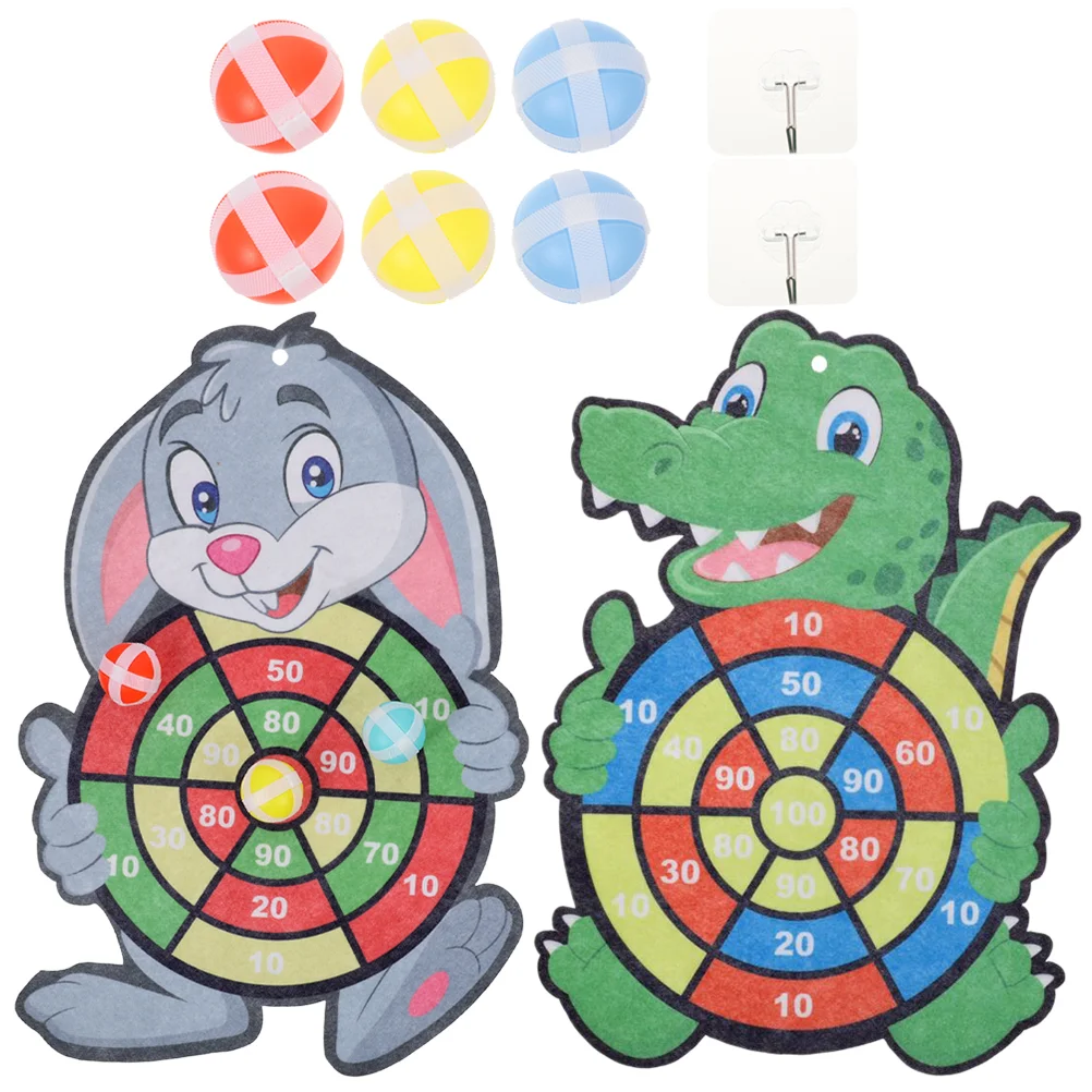 

2 Sets Cartoon Dart Board Dartboards with Sticky Balls Kids Dart Board Game Set Kids Party Favors