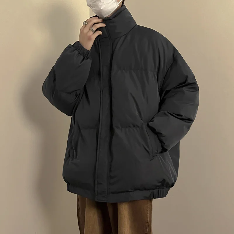 Winter Jacket Men Warm Fashion Brown Black Thicken Jacket Men Streetwear Dress Korean Loose Thick Short Coat Mens Parker Clothes