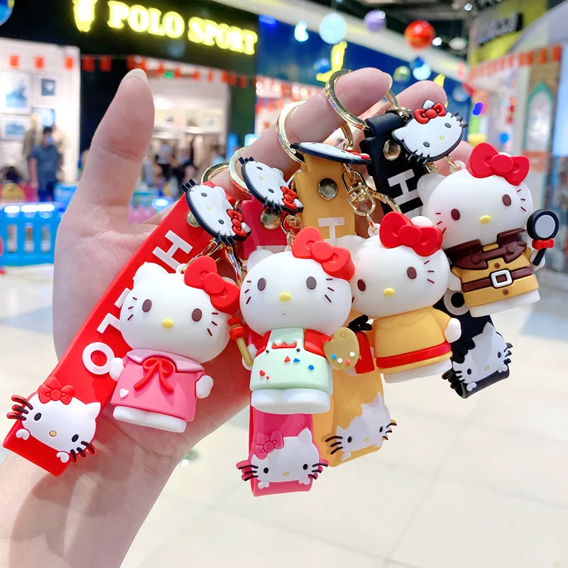 

Sanrio Kawaii Hello Kitty Keychain Cute Metal Keychain Creative Car Keychain Anime Backpack Pendant Pendant Small Gift Cartoon
