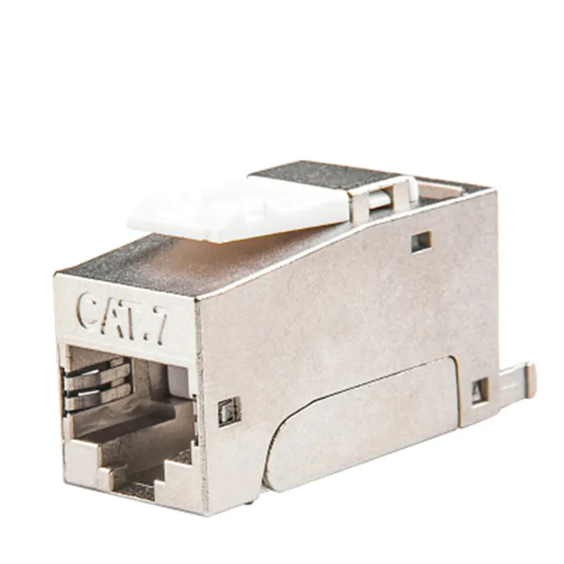 

CAT7 Keystone Jack Full Shielded RJ45 Connector LSA Terminals Toolless Connection Compatible for Cat6A 6 Cat 7 System 10G 600Mhz