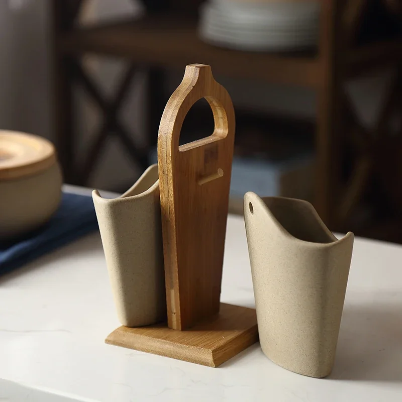 Стильный керамический органайзер для столовых приборов декоративные бамбуковые