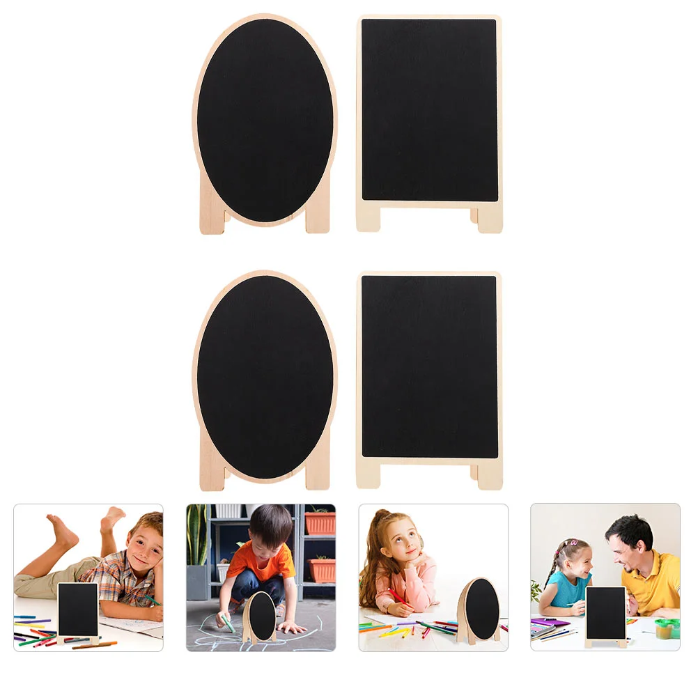 

4 Pcs Two-sided Message Boards Wooden Bulletin Board Creative Desktop Whiteboard