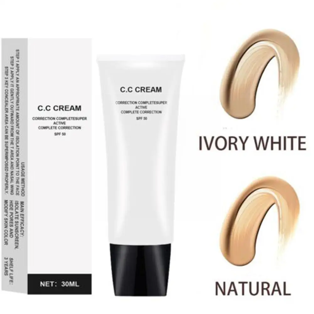 

30ML CC Cream Conceal Imperfection Skin-friendly Brighten Skin Colour Cosmetics Foundation Concealing Cream For Coarse Pore D0M9