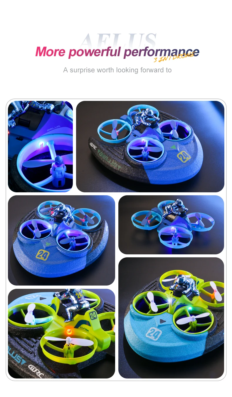 Three-in-one Sea Land and air Three Modes Four-axis RC aircraft RC Ship Speed Boat High-Speed Remote Control Car Children's Toys images - 6