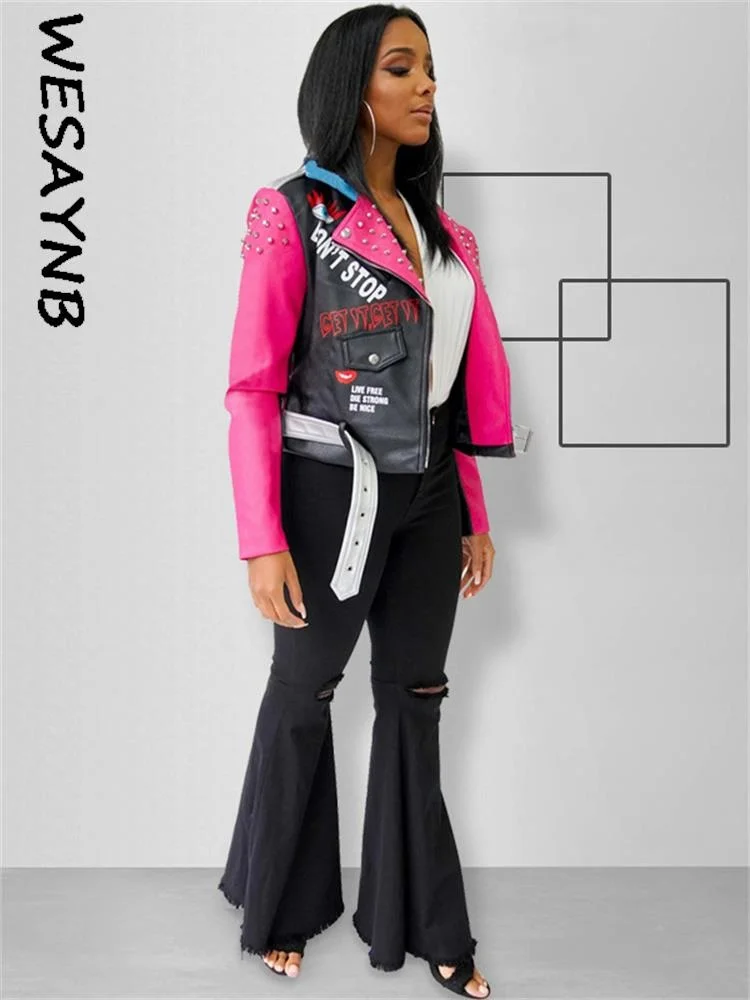 

Женская укороченная куртка из ПУ кожи, с длинным рукавом и молнией