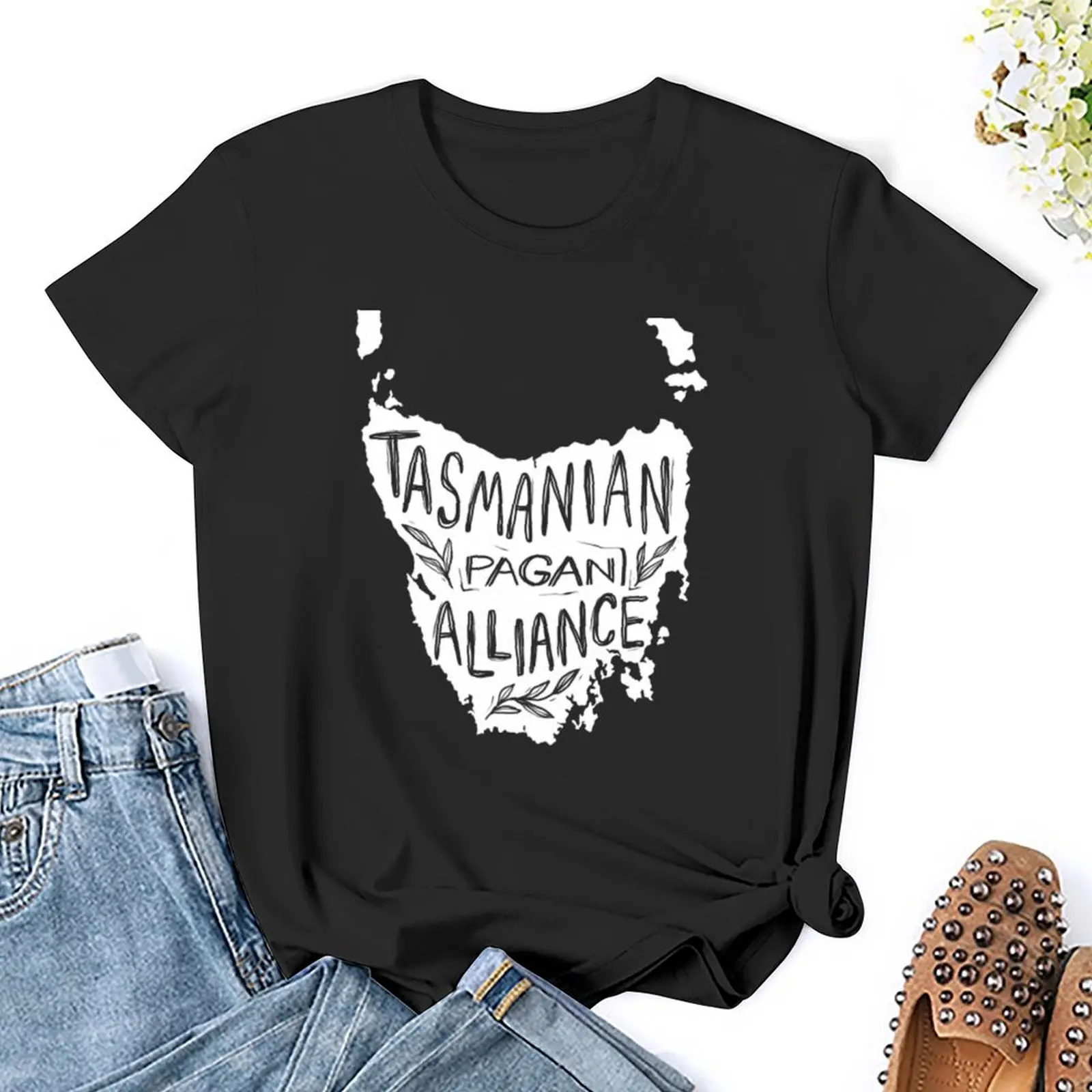 Женская футболка с рисунком животных белая принтом в стиле хиппи