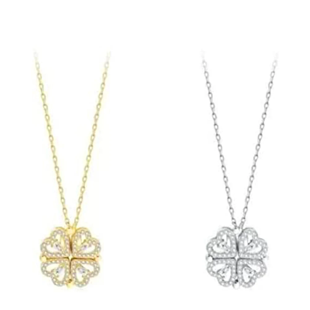 

Elegant Magnetic Four-Leaf Clover Pendant Necklace Women's Neck Chain Fashion Jewelry for Women Mom Girlfriend Gift Choker 2022