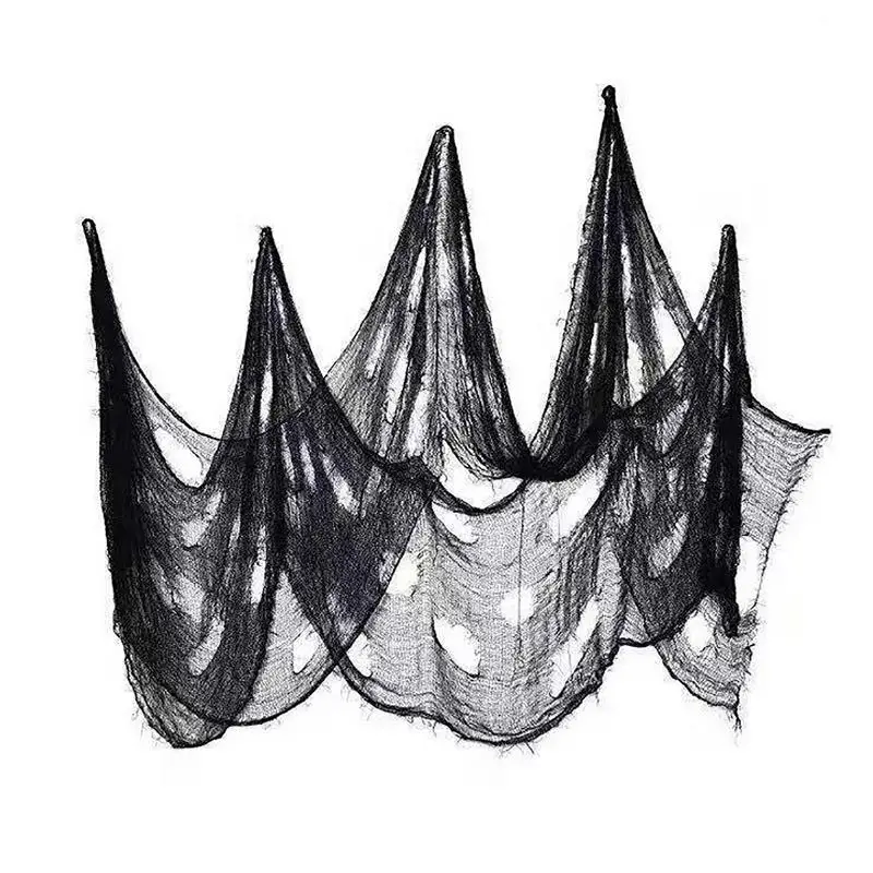 

Spooky Halloween Fabric Halloween Drapes Haunted House Decor Scary Gauze Decorations Black Cheesecloth Backdrop Ideal For