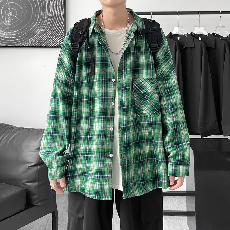 

Рубашка мужская оверсайз в стиле Харадзюку, Повседневная блуза, винтажная уличная одежда, цвет черный