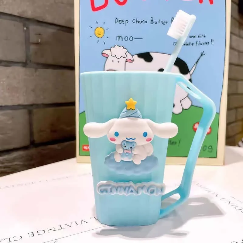 Фото Kawaii Kuromi Туалет Sanrio Милый с ручкой Высоко красивая мелодия Детская чашка для полоскания рта Приготовление зубов Праздничный подарок Оптовая продажа №4