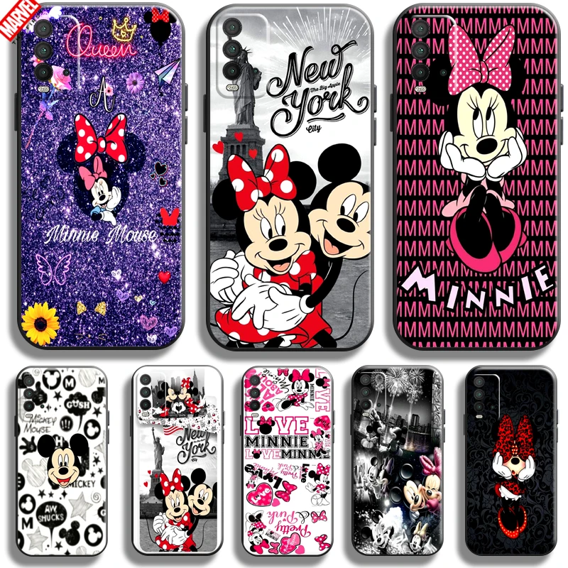 

Cute Cartoon Minnie Mickey Mouse For Xiaomi Redmi 9T Phone Case Redmi 9T Funda Coque Black Back Carcasa Silicone Cover