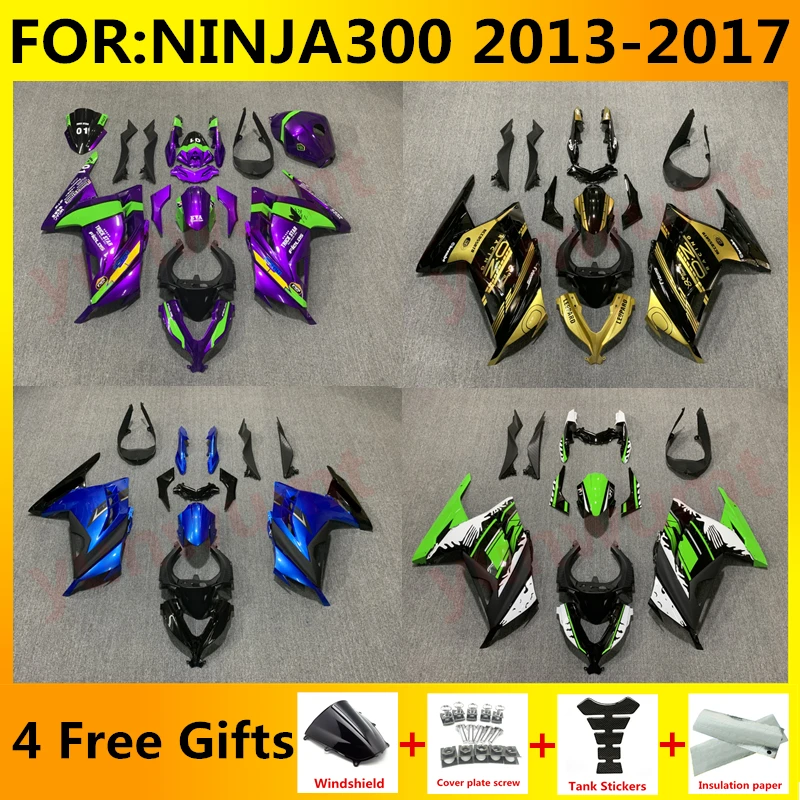

New ABS Motorcycle Fairing kits Fit for ninja ex 300 ninja300 2013 2014 2015 2016 2017 EX300 ZX300R bodywork full fairings kit