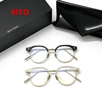 2022 korea gentle kito optical titanium round eyeglasses frames women men monster reading myopia prescription eye glasses