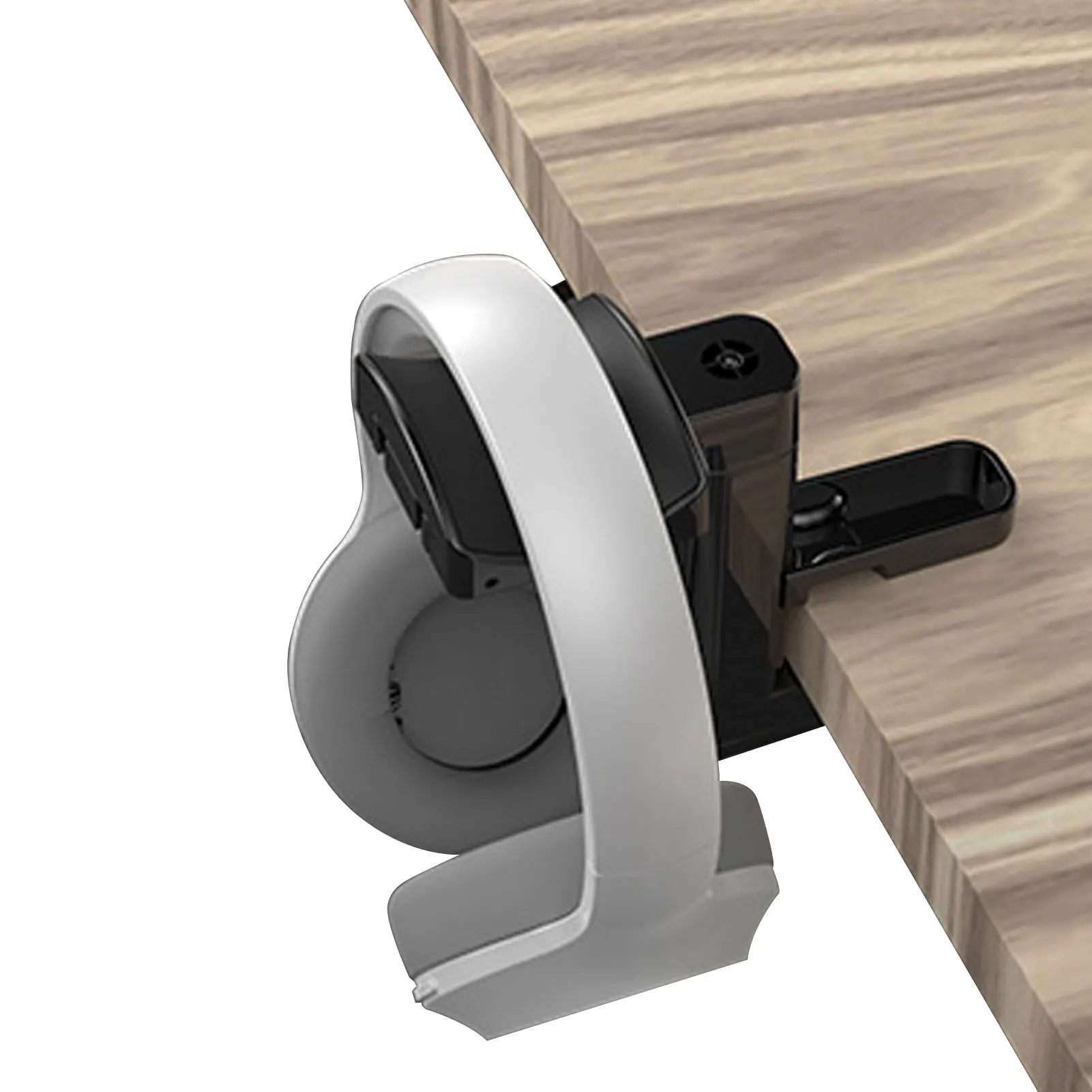 

Headset Holder For Desk Headphone Hook Under Desk Detachable Headset Hanger Clamp Hook Mount Built-In Cable Clip Organizer For