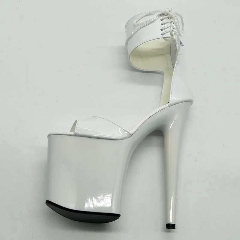 Женские босоножки на очень высоком каблуке с открытым носком 20 см