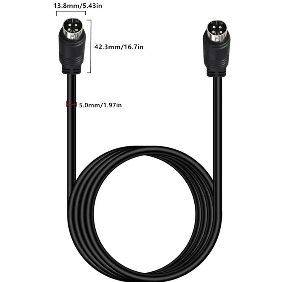 Кабель питания DIN 4-контактный папа-папа AC/DC MD Din телекоммуникационный динамик