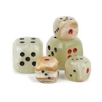 1pc natural afghan jade d6 dice healing reiki energy crystal stone collection family round corner digital board games dice craft