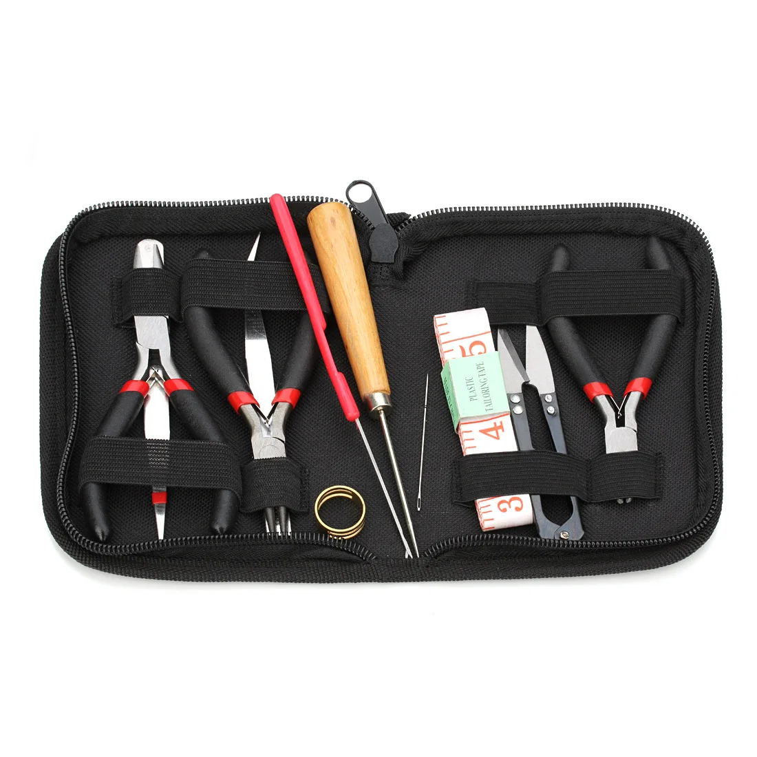 DIY Tool Sets Repair Accessories Jewelry Making Supplies Kit With Crochet Hook Tweezers Scissors Card Pack Ring and Tape Measure