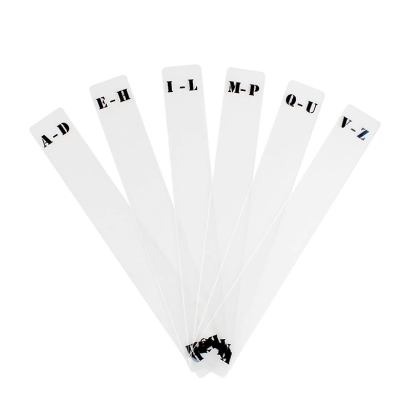 6pcs LP/CD Alphabet Index Cards Vinyl Record Divider Alphabet Tab Classification Card Acrylic Transparent Transverse Vertical