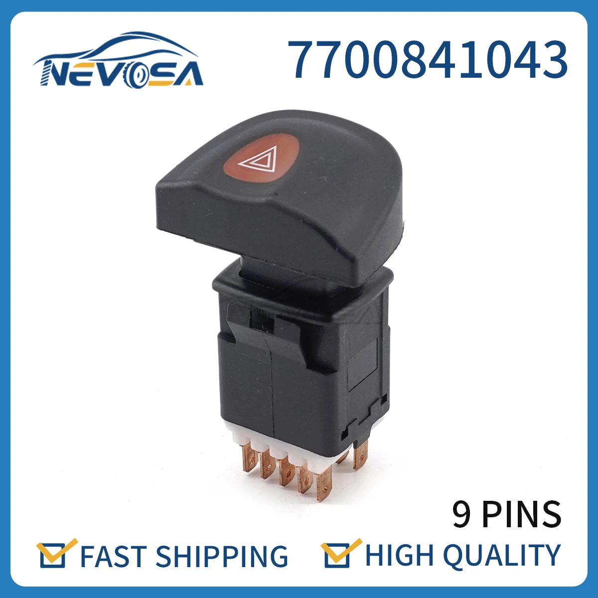 

Nevosa 7700841043 For Renault Megane Scenic 1996-1999 Hazard Warning Light Flash Switch Button Hazard Lamp