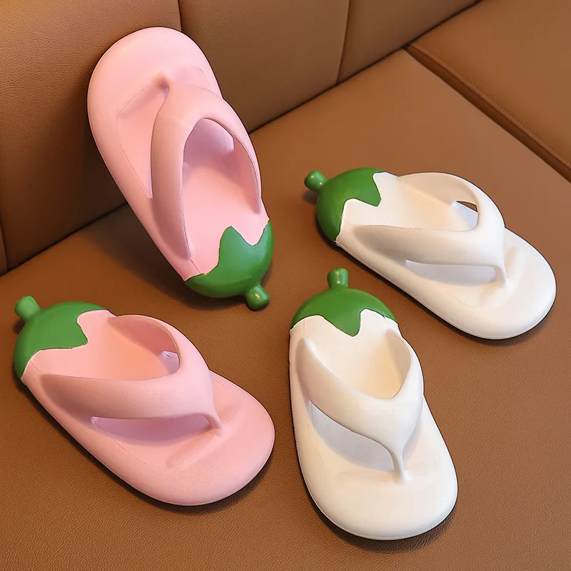 

A037 dropshipping Internet celebrity eggplant thick-soled flip-flops for women cute slippers EVA flip-flops summer outer wear sl