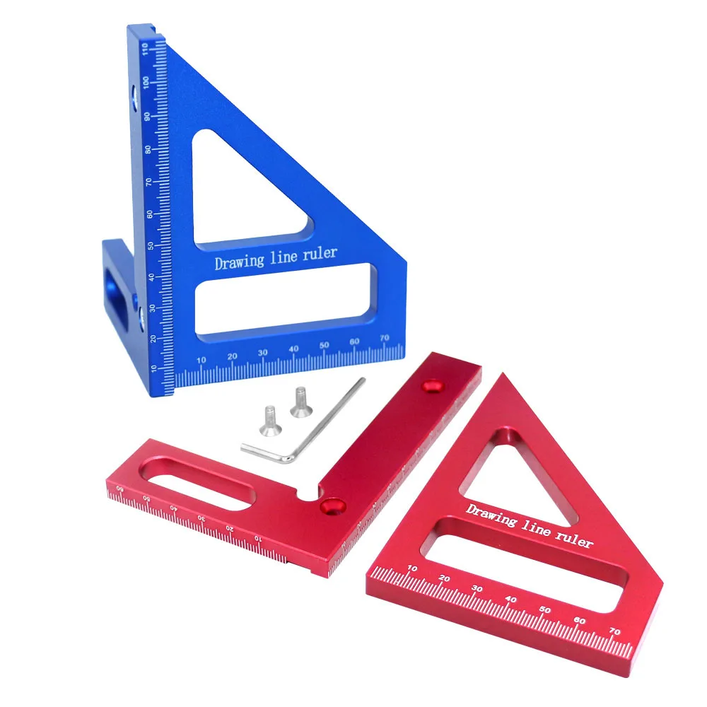 

Measuring Tool Carpenter Straight Ruler Aluminum Alloy Carpenter Tools Protractor Miter Right Angles Scriber Saw Guide Rail