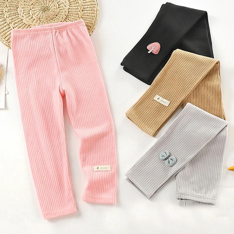 Autumn Winter Baby Girls Leggings Elastic Kids Leggings Skinny Pants Solid Trousers Casual Toddler Children Trousers