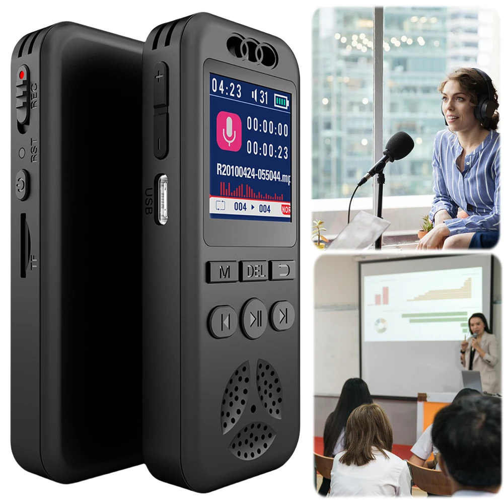 Цифровой диктофон 32 ГБ/16 ГБ/8 ГБ с воспроизведением голосовой активацией