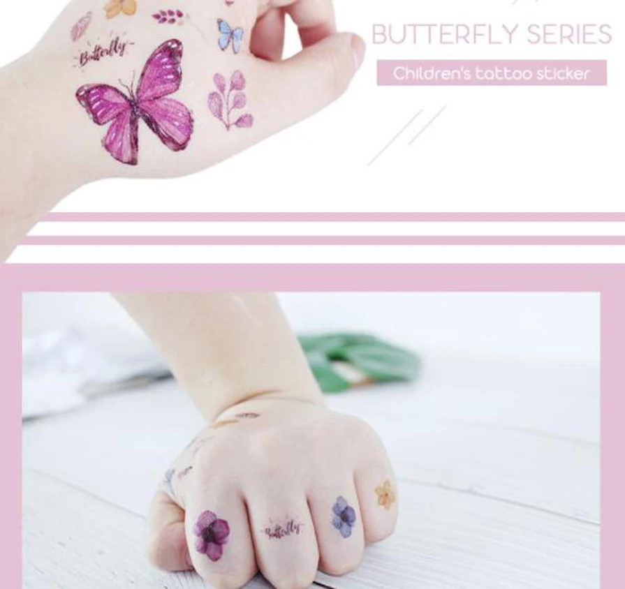 Милые красочные наклейки-татуировки для девочек детские Мультяшные имитация