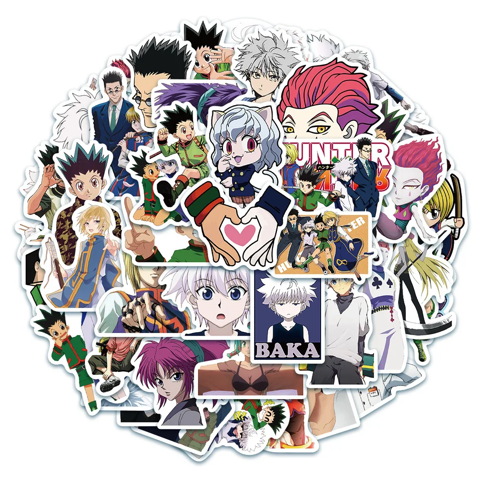 

10/30/50Pcs HUNTER×HUNTER Anime Stickers for Girls Boy Notebook Phone Computer Suitcase Luggage Decal Sticker Toy Wholesale