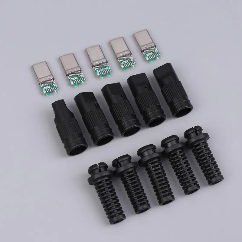 

USB3.1 24-контактный тип-C штекер 5 паяных соединений для мобильного телефона
