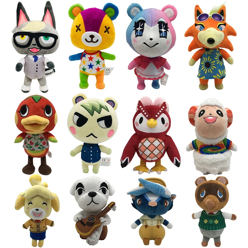 

20cm Animal Crossing Plush Soft Stuffed Animal Figures KK Tom Judy Isabelle Plush Cute Wolf Anime Peluches Toys Kids Party Gift