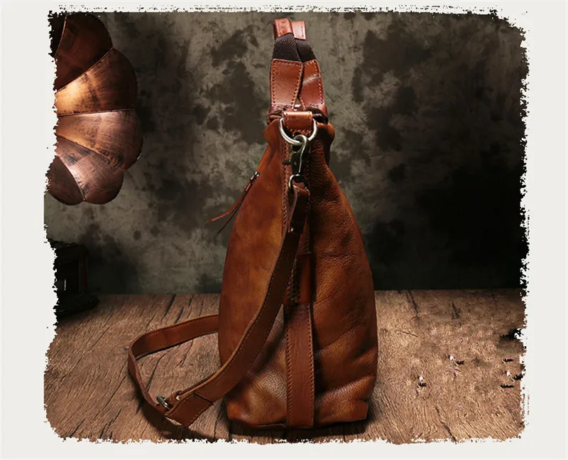 PNDME fashion vintage luxury natural genuine leather men's women's briefcase outdoor travel soft real cowhide messenger bag