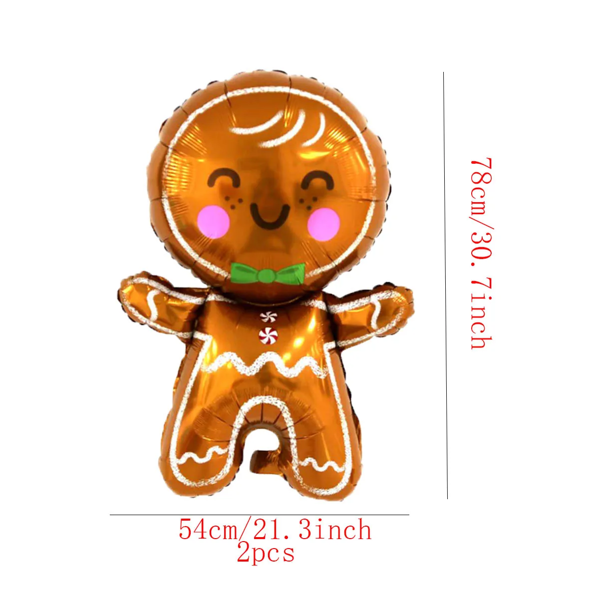 2 шт. новогодние фольгированные шары с имбирным человеком