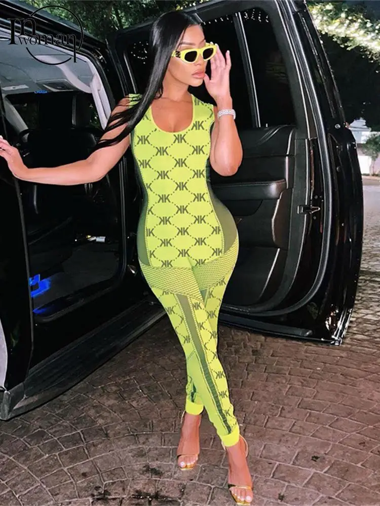 

Inwoman Summer Sexy Bodycon Romper Women Jumpsuit 2022 Sleeveless Tank Jumpsuits Green Party One Piece Set Women Jumpsuits