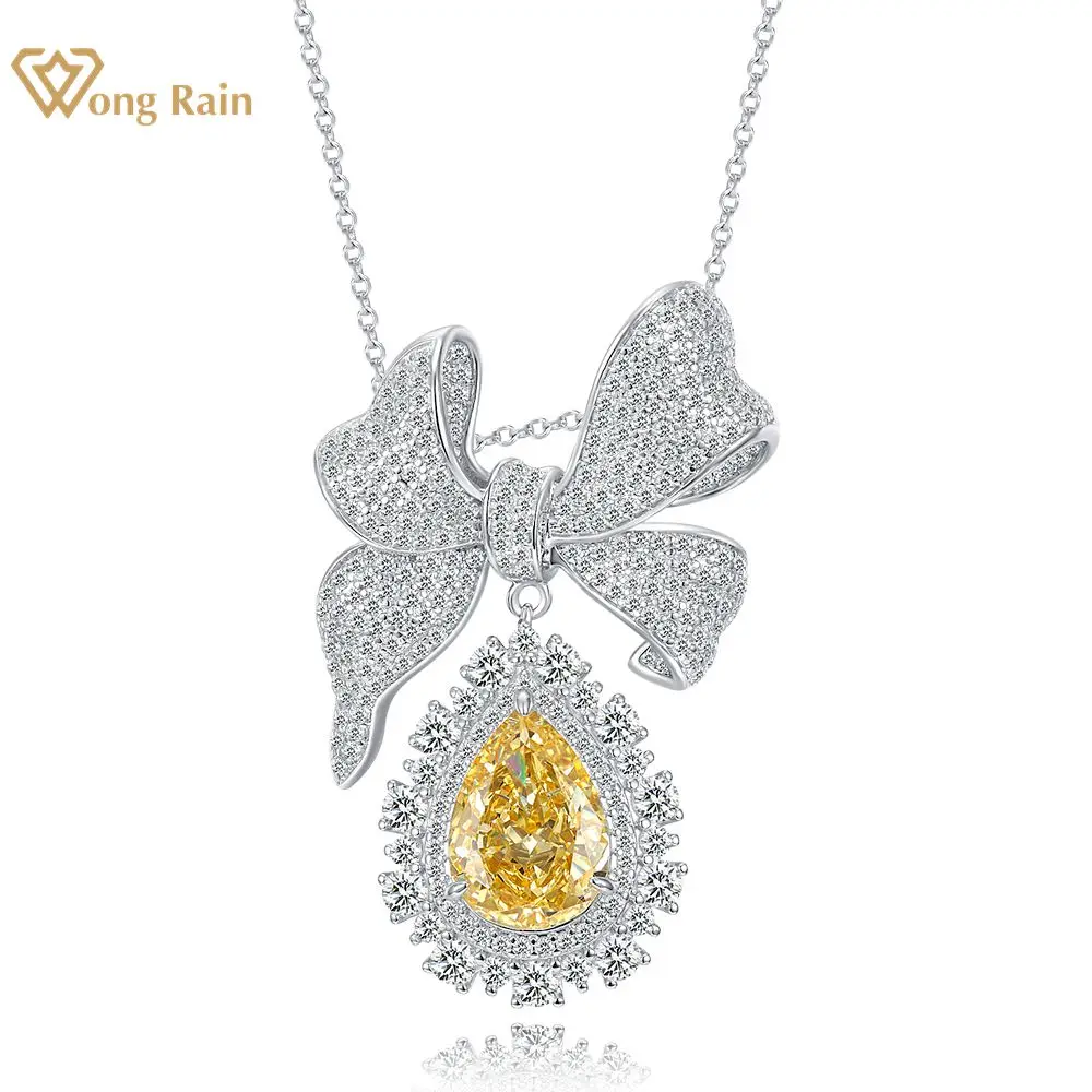 

Wong Rain Luxury 925 Sterling Silver VVS 3EX 6CT Crushed Ice Cut Simulated Moissanite Gemstone Pendant Necklace Fine Jewelry