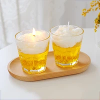 creative gel wax beer aromatherapy candle cup handmade birthday gifts scented candles in glass bar decorative candle