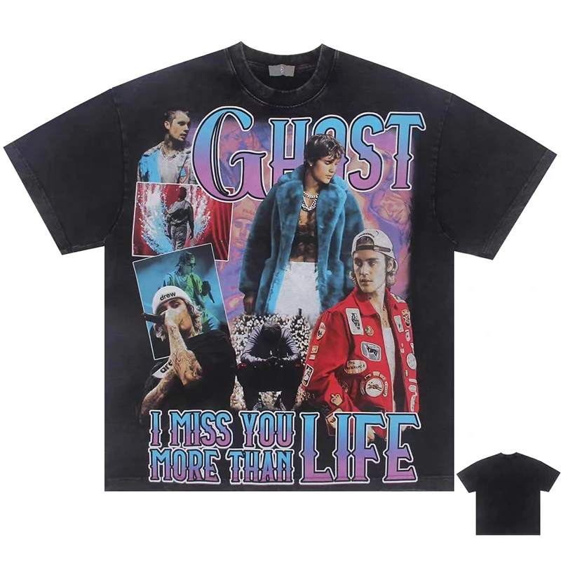 

High Quality Print Hip Hop Fashion T-Shirt Men Women High Quality T Shirt Tops Tee