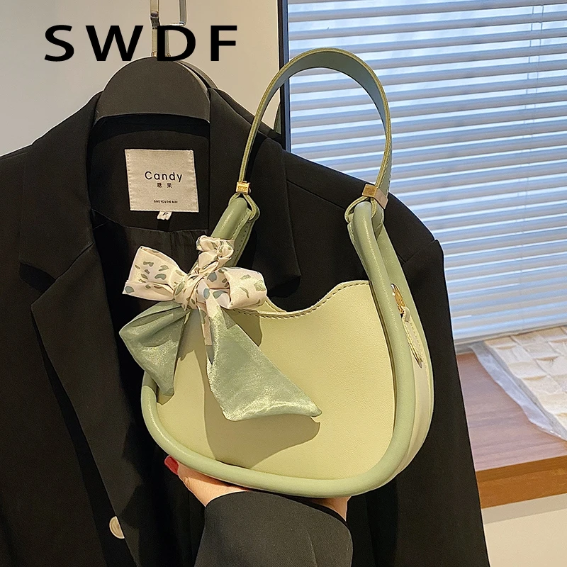 

Шелковый шарф SWDF, маленькие сумки через плечо из искусственной кожи для женщин, лето 2022, женские роскошные брендовые трендовые сумки через п...